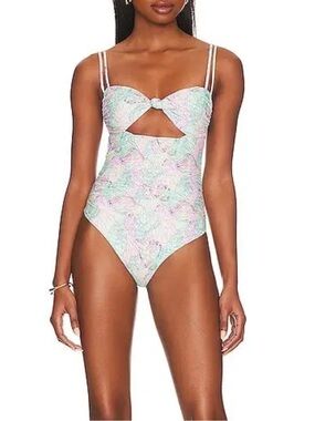 LPA Carlita One Piece Swimsuit in Pink Teal Ali Revolve Size Medium
